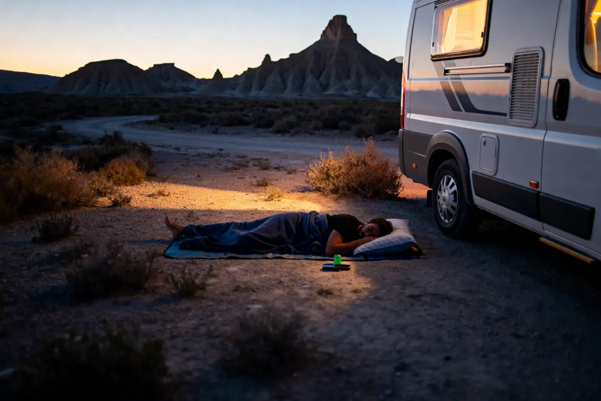 Dormir dans le désert des Bardenas en camping-car : guide &amp; astuces
